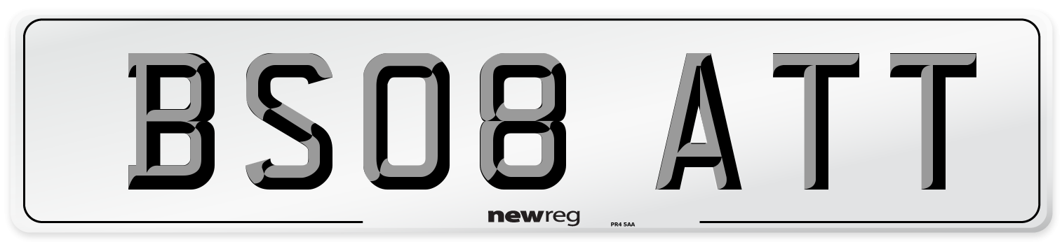 BS08 ATT Number Plate from New Reg